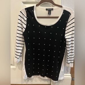 White House, black market sweater size small with decorative pearl beads